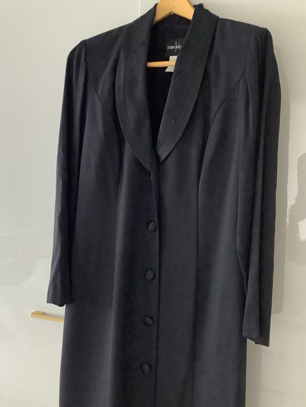 John Robert Black Long Sleeve Coat Dress - Classic Black